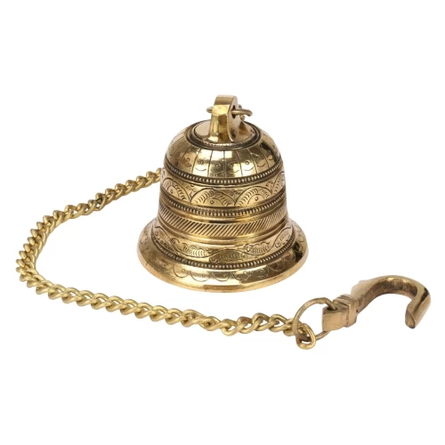 Brass Hanging Bell Solid With Deep Sound Antique Style Home Decor